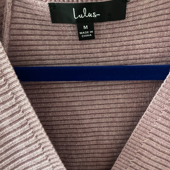 Lulu's Cuddlesome Light Purple Ribbed Surplice Sweater Top WORN ONCE - Picture 4 of 4
